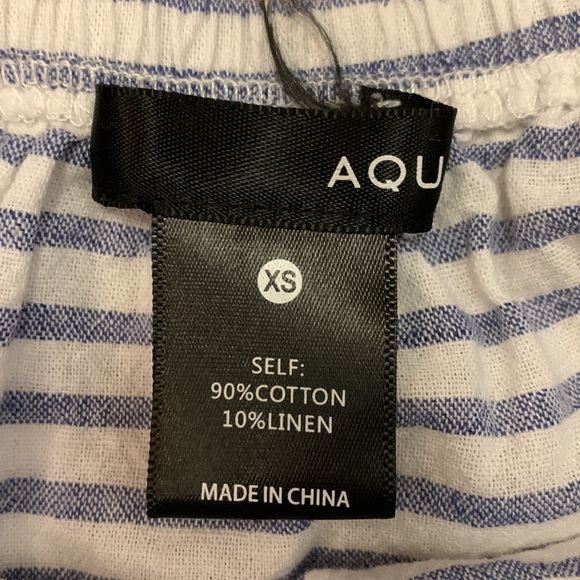 Bloomingdales Aqua Seersucker Off the Shoulder Top - Picture 2 of 2